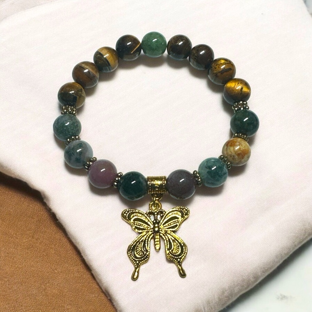 Tigers Eye & Fancy Jasper Stretch Bracelet